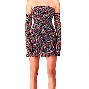 BNWOT Miscreants Revolve Cupid Floral Lace Dress with Gloves Size 10